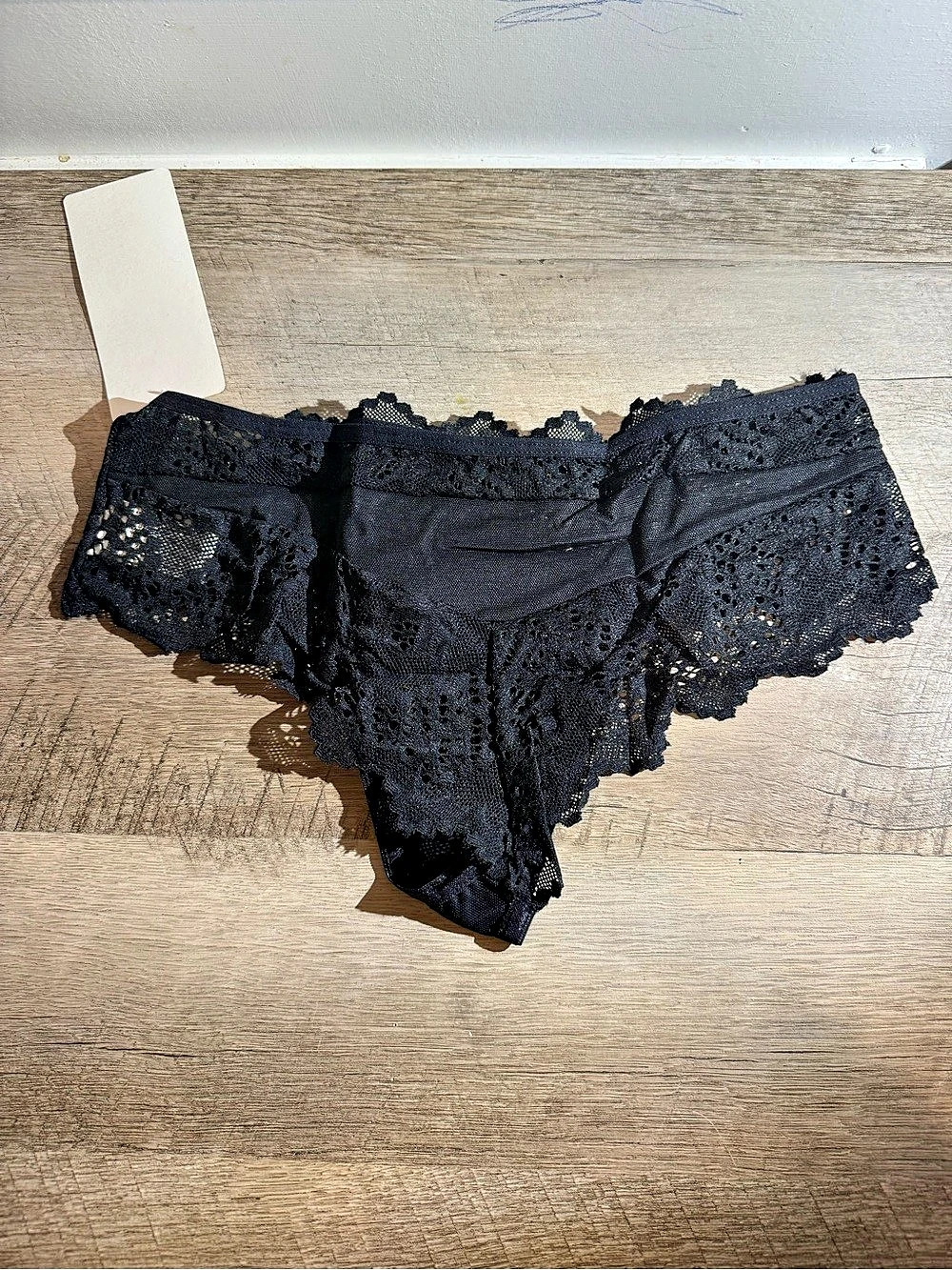 Tissini Black Lace Panty Size S NWT